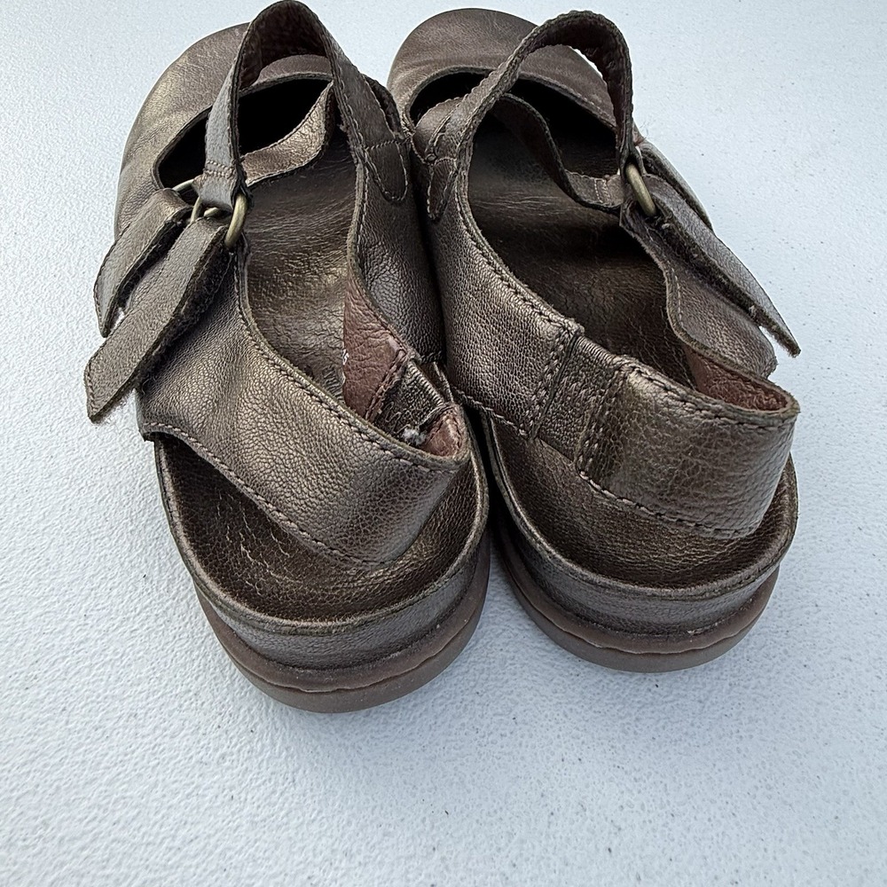 Women's BORN‎ Loafers Mules Brown Metallic Strappy Size 8 Mary Jane Heel less - Picture 6 of 12